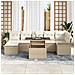 Set Divano da Giardino 8 Pezzi con Cuscini Beige Polyrattan - Foto miniatura 3