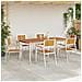 Sedie da giardino impilabili  6 pcs 54.5x56x87 cm Legno massello di acacia, Sedie da giardino impilabili  2 pcs Legno massello di acacia e metallo, Sedie da giardino impilabili  4 pcs Legno massello di acacia e metallo - Foto miniatura 3