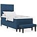 Letto box spring e materasso e panca blu 90x200 cm in tessuto - Foto miniatura 4