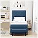 Letto box spring e materasso e panca blu 90x200 cm in tessuto - Foto miniatura 5