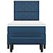 Letto box spring e materasso e panca blu 90x200 cm in tessuto - Foto miniatura 9