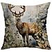 Federa Natalizia Per Cuscino Con Renna In Cotone 45 X 45 Cm - Foto miniatura 1