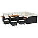 Set Divano da Giardino con cuscino 13 pcs Nero Poly Rattan - Foto miniatura 1