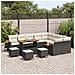 Set Divano da Giardino con cuscino 13 pcs Nero Poly Rattan - Foto miniatura 3