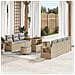 Set Divano da Giardino con cuscino 10 pcs beige e grigio chiaro - Foto miniatura 2