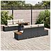 Set Divano da Giardino con archiviazione 7 pcs Nero Poly Rattan - Foto miniatura 3