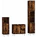 Set Mobili da Bagno 3 pz Rovere Fumo in Legno Multistrato - Foto miniatura 1