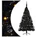 Albero di Natale artificiale con luci integrate Nero 180 cm PVC - Foto miniatura 1