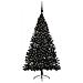Albero di Natale artificiale con luci integrate Nero 180 cm PVC - Foto miniatura 3