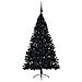 Albero di Natale artificiale con luci integrate Nero 180 cm PVC - Foto miniatura 4