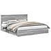 Letto con Contenitore con testiera Grigio Sonoma 200 x 200 cm - Foto miniatura 1