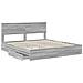 Letto con Contenitore con testiera Grigio Sonoma 200 x 200 cm - Foto miniatura 5