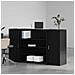 Scrivania per Reception Rovere Nero 180x50x103,5 cm in Legno di Argilla - Foto miniatura 3