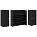 Scrivania per Reception Rovere Nero 180x50x103,5 cm in Legno di Argilla - Foto miniatura 7