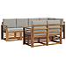 Set divani con cuscino 7 pcs Grigio Naturale e Chiaro - Foto miniatura 1
