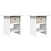 Comodino 2 pcs Bianco 41 x 40 x 45 cm Legno multistrato - Foto miniatura 1