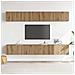 Set di 4 mobili porta TV a parete Rovere Artigianale 100x30x30 cm - Foto miniatura 3