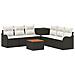 Set di divani 8 pz Nero e Bianco Crema - Foto miniatura 1