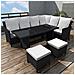 Set Salotto Da Esterni Per 8 Persone Rattan Sintetico Nero - Foto miniatura 1