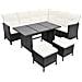 Set Salotto Da Esterni Per 8 Persone Rattan Sintetico Nero - Foto miniatura 2