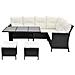 Set Salotto Da Esterni Per 8 Persone Rattan Sintetico Nero - Foto miniatura 4