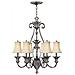 Lampadario A 7 Luci Multibraccio Finitura Nichel Lucido, Attacco E14 - Foto miniatura 1