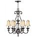 Lampadario A 7 Luci Multibraccio Finitura Nichel Lucido, Attacco E14 - Foto miniatura 2