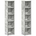 Scaffali CD 2pz Grigio Cemento 21x16x93,5 cm Legno Multistrato - Foto miniatura 1