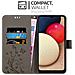 Custodia Compatibile Con Samsung Galaxy A02s In Grigio Fiore - Coperchio Protettivo In Design Floreale Con Chiusura Magnetica, Funzione Stand E Slot Per Carte - Foto miniatura 3