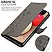 Custodia Compatibile Con Samsung Galaxy A02s In Grigio Fiore - Coperchio Protettivo In Design Floreale Con Chiusura Magnetica, Funzione Stand E Slot Per Carte - Foto miniatura 5