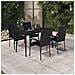 Set Mobili Da Pranzo Da Giardino 5 Pz Nero - Foto miniatura 1