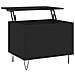 Tavolino Da Salotto Nero 60x44,5x45 Cm In Legno Multistrato - Foto miniatura 2