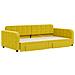 Divano Letto Estraibile Con Cassetti Giallo 100x200cm Velluto - Foto miniatura 2