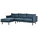 Divano Angolare 4 Posti Vinterbro Ciniglia Blu Lato Destro - Foto miniatura 3