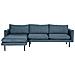 Divano Angolare 4 Posti Vinterbro Ciniglia Blu Lato Destro - Foto miniatura 5