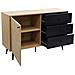 Mobile Madia Credenza Da Interno Camera Da Letto In Legno Nobilitato Bilaminato Con 1 Anta E 3 Cassetti Linea Classic - Foto miniatura 2