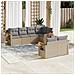 Set Divani Da Giardino 7 Pz Con Cuscini Grigio In Polyrattan - Foto miniatura 3