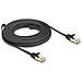 Cavo di rete piatto RJ45 con rivestimento intrecciato Cat. 6A U /FTP maschio-maschio 7,5 m nero - Foto miniatura 2