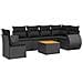Set Divani Da Giardino Con Cuscini 7pz Nero Polyrattan - Foto miniatura 2