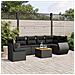 Set Divani Da Giardino Con Cuscini 7pz Nero Polyrattan - Foto miniatura 1
