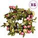 Ghirlande Fiori Artificiali Natale 6 Pz Rosa 215 Cm - Foto miniatura 1