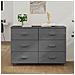 Lusso Casadino -  Credenza Hamar Grigio Scuro 113x40x80 Cm Legno Massello Di Pino - Foto miniatura 8