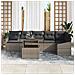 Set Divano Giardino 7 Pezzi con Cuscini Grigio Rattan Polietilene - Foto miniatura 3