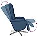 Poltrona Reclinabile Massaggiante con Poggiapiedi Blu Tessuto - Foto miniatura 7