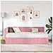 Cornice del letto ad angolo Rosa 100 x 200 cm Velluto - Foto miniatura 4