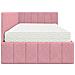 Cornice del letto ad angolo Rosa 100 x 200 cm Velluto - Foto miniatura 8