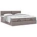 Struttura Letto Pouf con Materassi Tortora 180x200cm in Tessuto - Foto miniatura 5