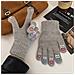 Guanti Invernali Senza Dita In Maglia Touchscreen - Miscela Di Cotone, Colori Multipli Grey - Foto miniatura 2