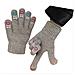 Guanti Invernali Senza Dita In Maglia Touchscreen - Miscela Di Cotone, Colori Multipli Grey - Foto miniatura 3