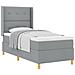 Letto a molle con materasso Grigio chiaro 90 x 190 cm Tessuto - Foto miniatura 1